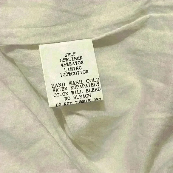 Pinch Womens Tank Dress White Lined Crew Neck Sleeveless Linen Blend Keyhole M - Picture 5 of 6